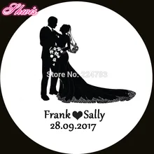 100 шт. свадебные бумажные наклейки на заказ имя и Дата украшения для свадебных подарков конверт уплотнения Boda Pegatina