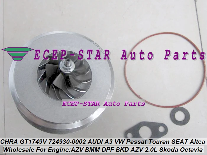 Turbo CHRA Cartridge GT1749V 724930-5008S 724930 724930-0002 724930-0004 724930-0006 For AUDI A3 VW Passat Touran BKD AZV (4)