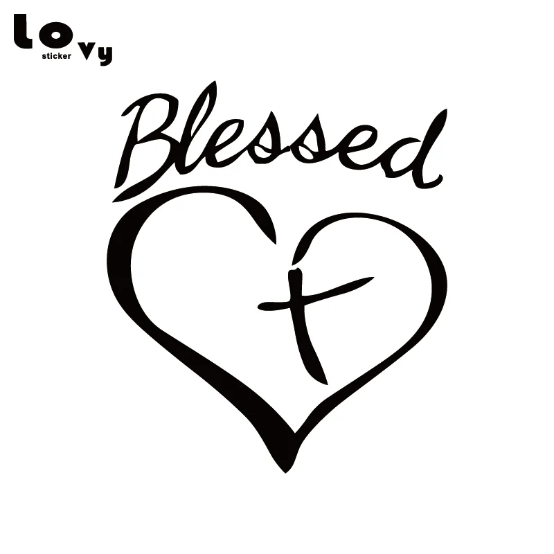 Blessed Christian Religious Jesus Vinyl Car Sticker Car Truck Window Decal CA1241in Car