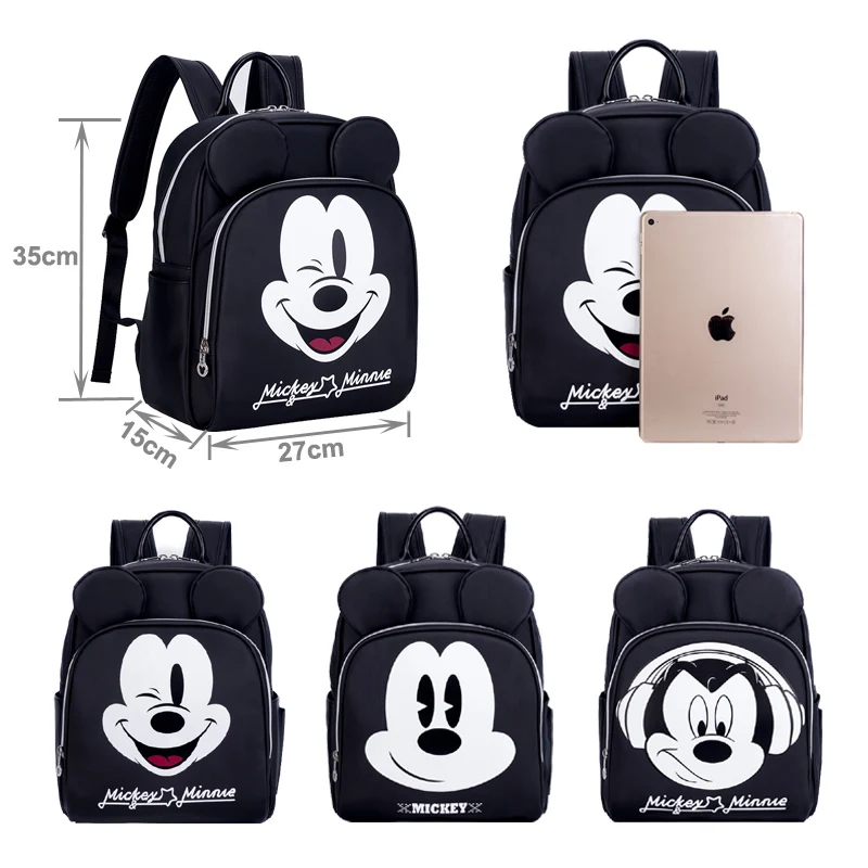 Сумка для подгузников рюкзак для мам дорожная сумка для кормления мини-мышь Микки Маус дизайн водостойкий черный цвет большой емкости