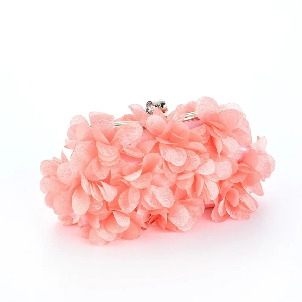 

SFG HOUSE Elegant Flower Handbag Spring Flower Women Luxury Wedding Party Bridal Evening Bag Women Silk Rhinestone Shoulder Bags