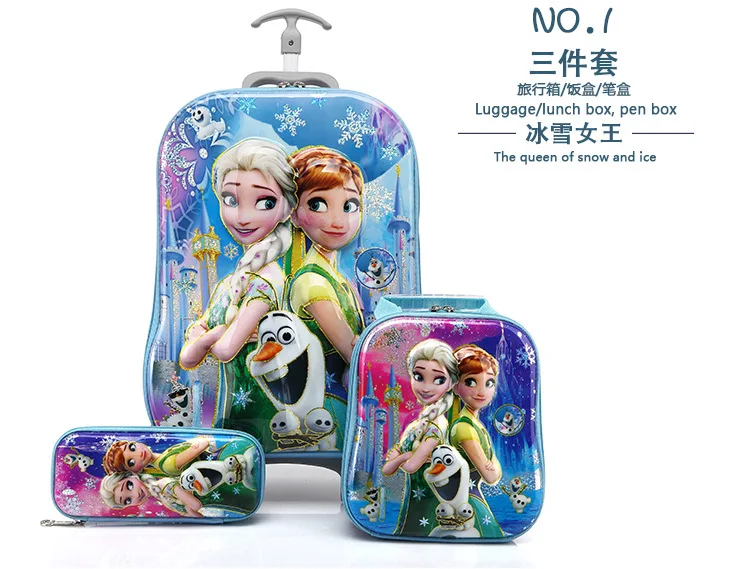 Детский 3D чемодан, Детская сумка для девочек, лестница, выдвижная коробка, многоцветной чемодан, школьный рюкзак с чемодан на колесиках, 5 цветов