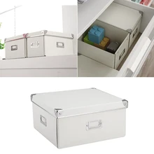 Portatile di Caso di Immagazzinaggio Con La Copertura Pieghevole Scatola di Immagazzinaggio di Carta Per Uso Domestico Bianco Sacchetto Dell'organizzatore Per La Camera Da Letto Soggiorno