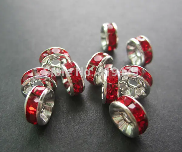 Бусины серебряные круглые из горного хрусталя 8 мм 50 шт./лот|crystal spacer|diy jewelry