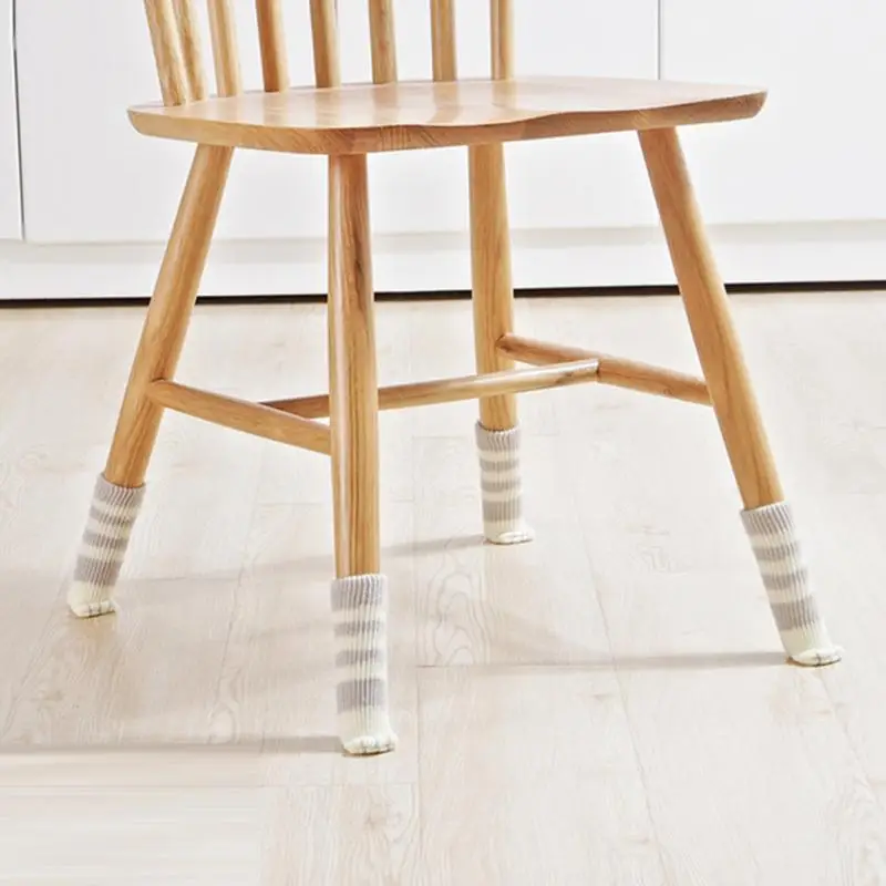 

4 Pcs Long Strip Cute Knit Pad Furniture Table Chair Legs Floor Protector Cover
