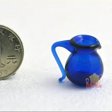 Мини кукольный домик мини мебель модель моделирование Малый садовая мебель аксессуары синий чайник ваза