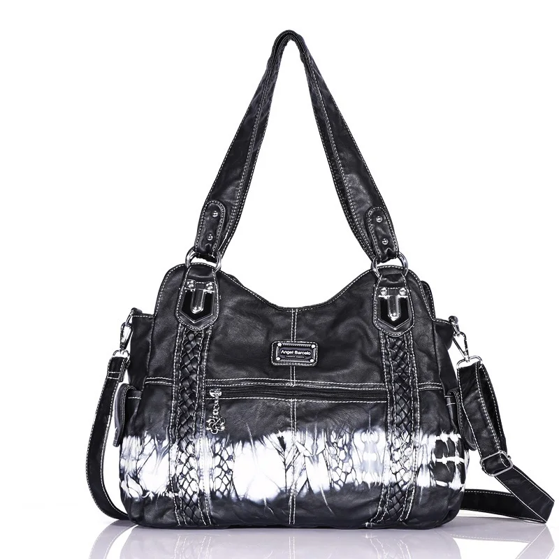 

Angelkiss Women Bag Fashion PU Handbags sac a main Crossbody Bags Tie-dye Satchel Travel Pack Shoulder Bag Soft Totes bolsos