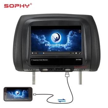 

7 inch TFT LED Touch Screen Car Headrest Monitor/ Pillow Monitor/ Seatback video input and display/ MP5 Player Black SH7068-MP5