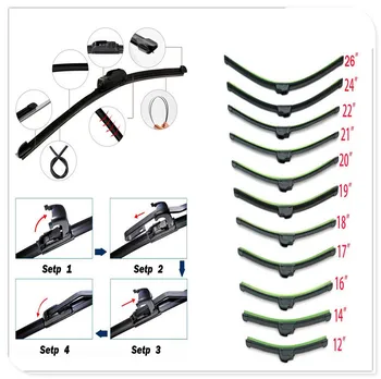 

Car U-type Frameless Bracketless refill Rubber Wiper Blade for Hyundai HND3 Veloster i10 LPI 30blue R cee d ix Tucson IX35