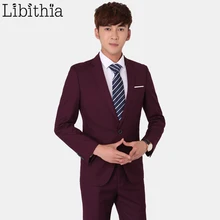 Libithia мужской повседневный Блейзер Куртки XS-4XL на одной пуговице две пуговицы Всесезонная одежда мужская