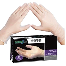 100 шт./кор. одноразовый прозрачный рабочие перчатки для очистки пищевых продуктов лабораторная, медицинская проверка