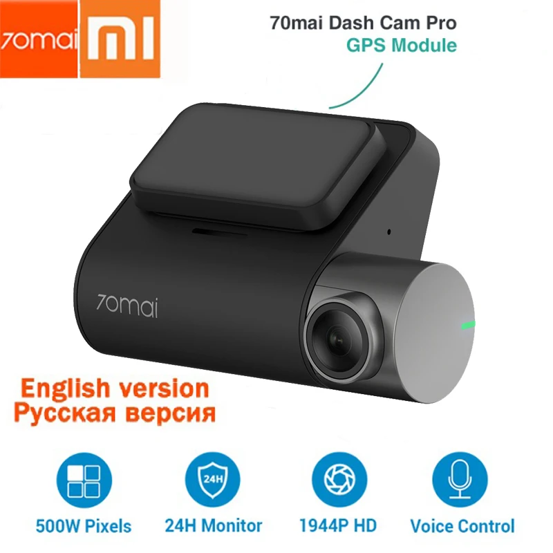 Xiaomi 70mai Dash Cam Pro 1944 P GPS ADAS 70 mai pro Cam inglés Control de voz 24 H Monitor de aparcamiento 140FOV visión nocturna Wifi - 1
