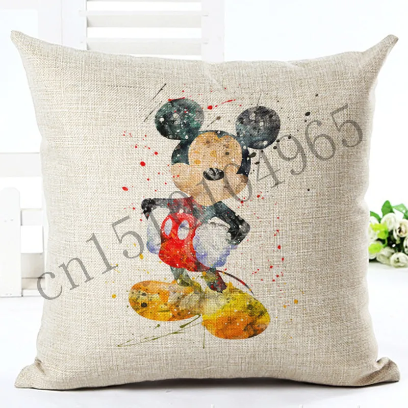 cheap Home Decor Cartoon Printed Cushion Cover Linen Pillowcase Decorative Throw Pillow Cover for Sofa 45x45 cm Sofa Cushion