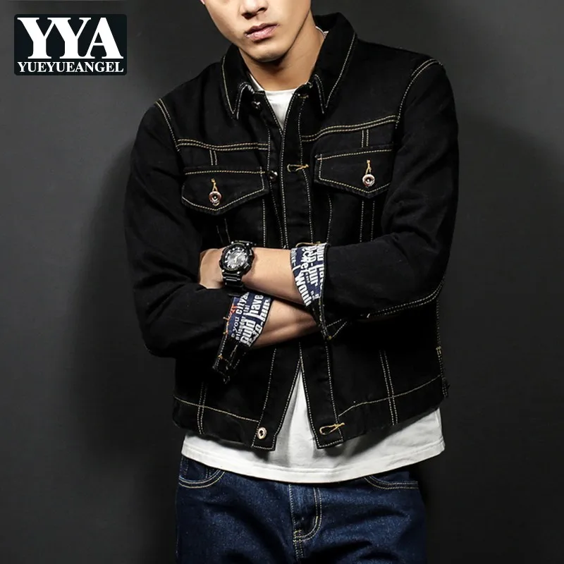 XXXXL Men Denim Jacket Plus Size Embroidered Mens Jackets Coats Streetwear Short Male Jean Jacket Autumn Black Outercoat Large XXXXL Men Denim Jacket Plus Size Embroidered Mens Jackets Coats Streetwear Short Male Jean Jacket Autumn Black Outercoat Large