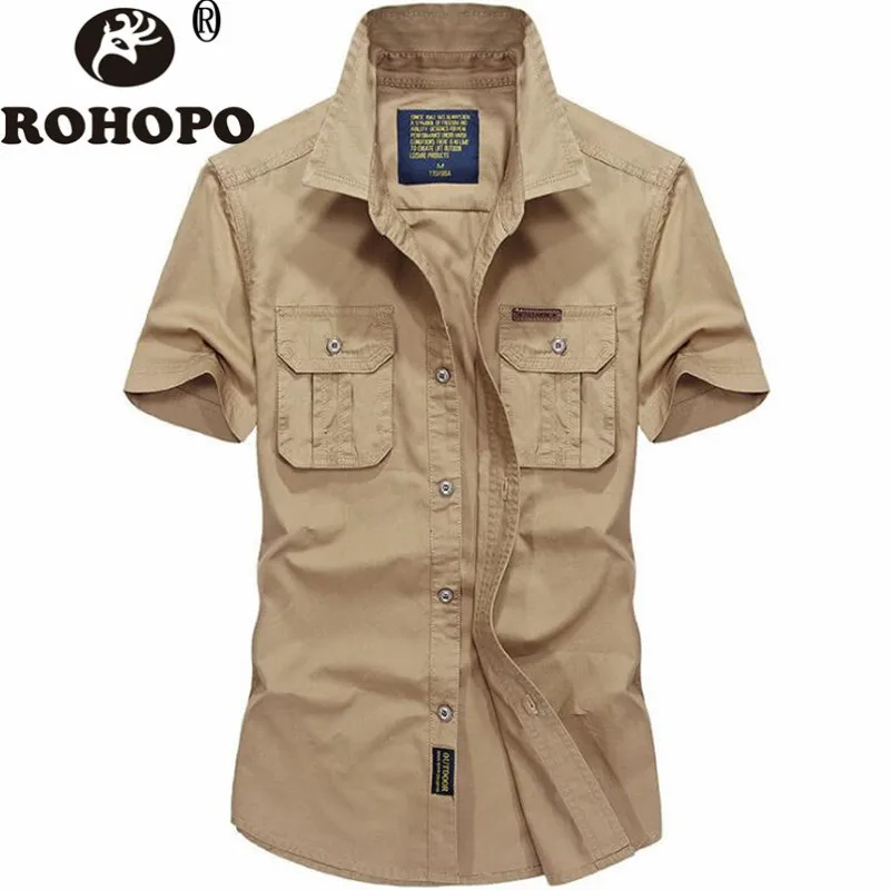 

100% Nature Cotton Shirt Short Sleeve Tolling Cargo Working Off Road Pocket Shirts Import China Casual Army Tactical Shirt 2019