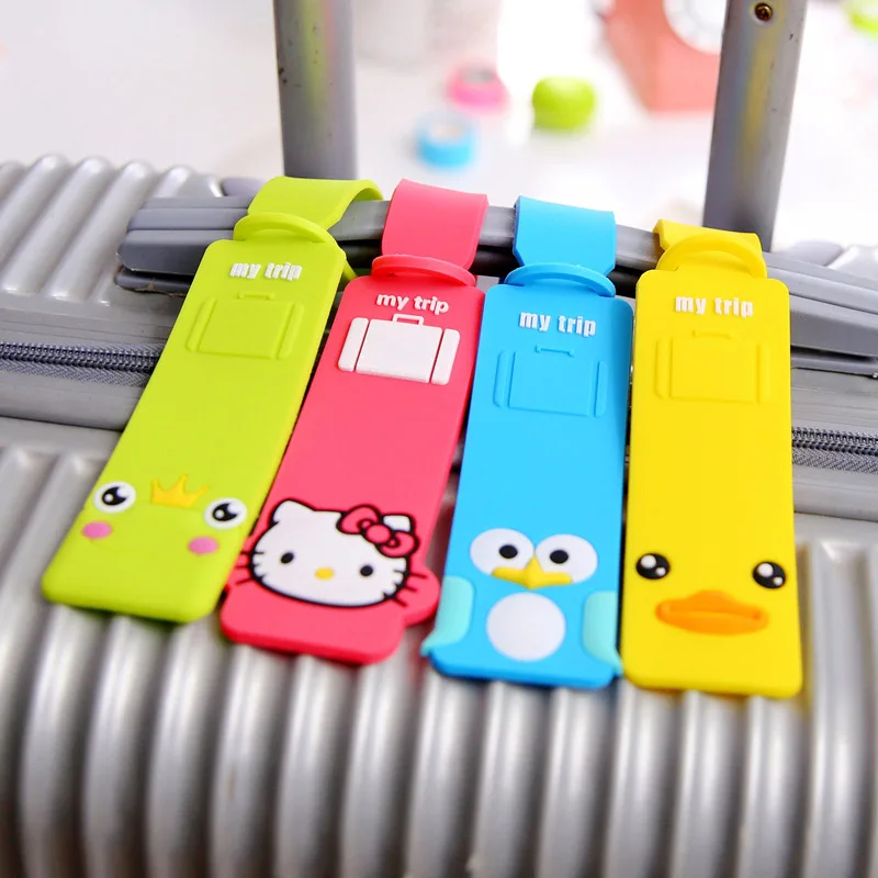 

YIYOHI Cute Cartoon Owl Luggage Suitcase Tag Silica Gel Animals ID Address Holder Baggage Label Identifier Travel Accessories