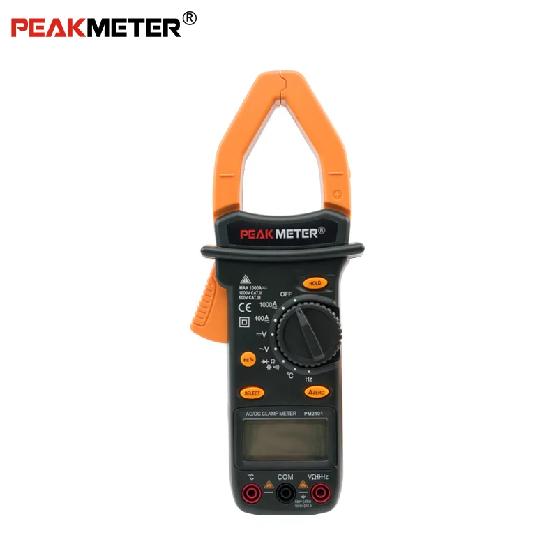 

Official PEAKMETER PM2101 Auto Range Digital AC DC Current frequency Voltage Clamp Meter With Temperature Tester Multimetro