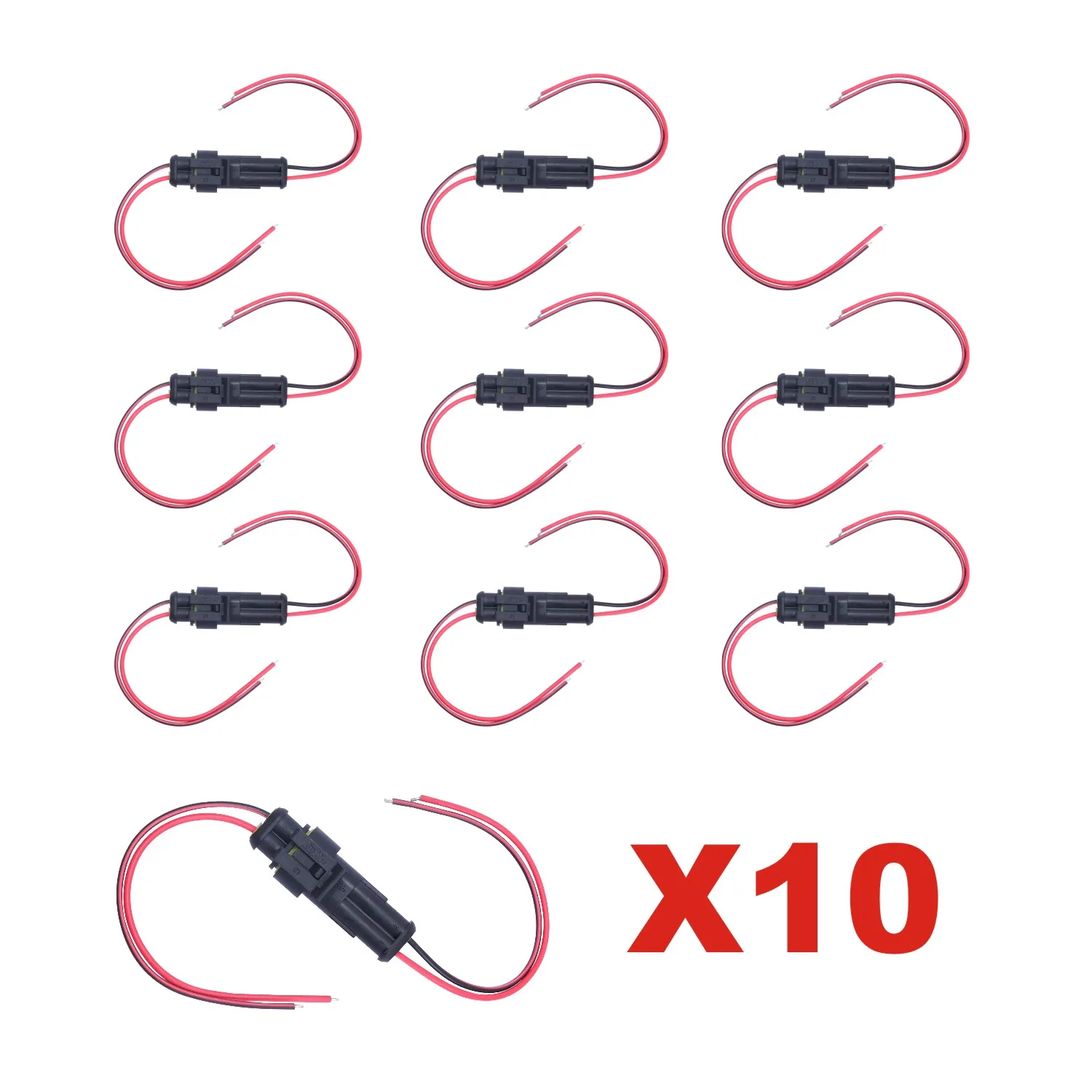 10PCS 2 Pin Way Waterproof Male Female Electrical Wire Connector Plug car part