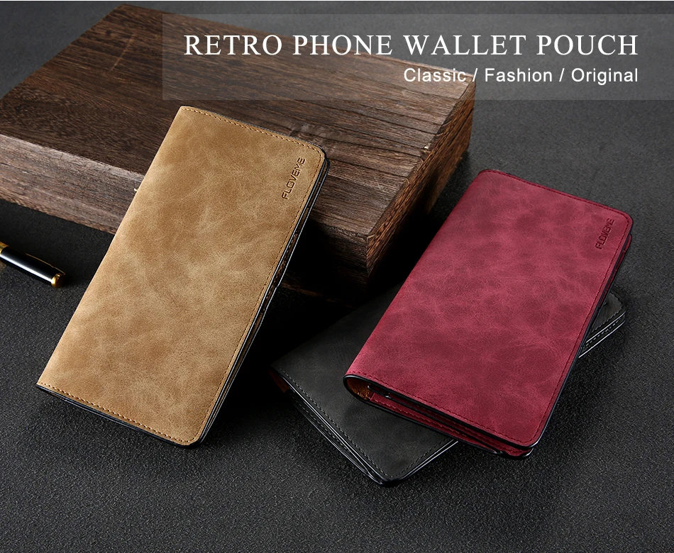 Retro Wallet Case For Samsung S8 Huawei P10 PU Leather Phone Pouch (11)
