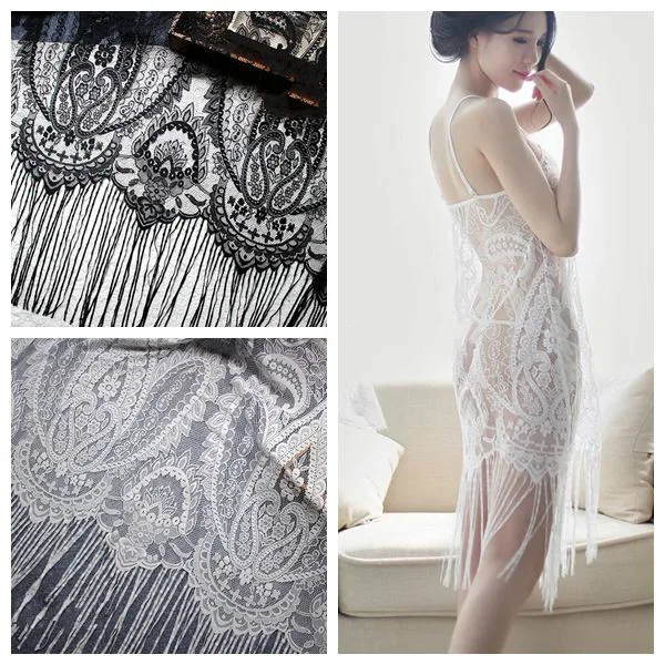 

130CM*Long 150CM Eyelash Lace Fabric Wide Diy Tassel Fringe Lace Embroidery Clothes Wedding Dress Curtain Accessories