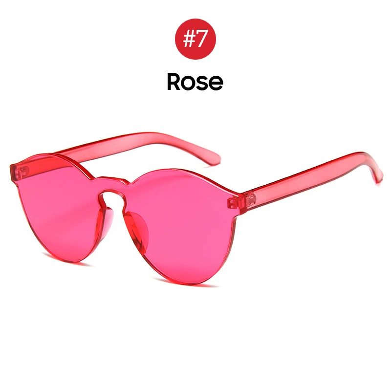 VIVIBEE Candy женские квадратные оранжевые роскошные солнцезащитные очки без оправы, женские градиентные оттенки, трендовые летние солнцезащитные очки для губ - Цвет линз: 7 Rose