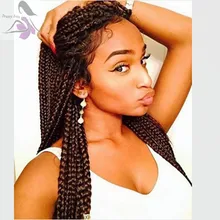 Top quality twist braided synthetic lace front wig heat resistant hair for balck women wig synthetic braiding hair wig