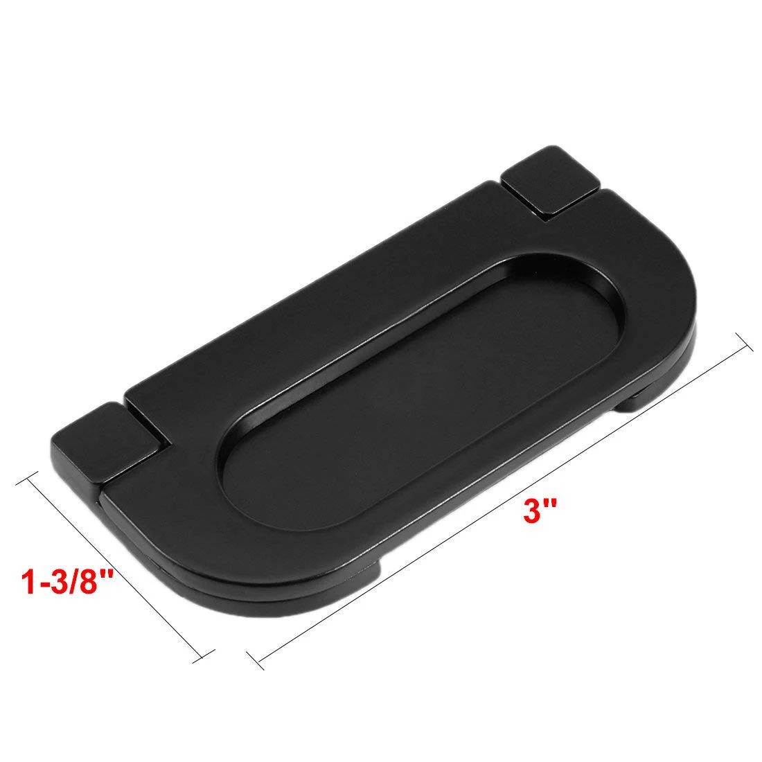 ELEG-3-inch x 1-3/8 дюймов цинковый сплав кольцо-вспышка тянуть дверь ящик подъемная ручка черный 2 шт