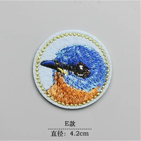 1pc small birds embroidered Patches for Clothing iron on Embroidery Stickers Clothing Applique Decoration carton Badge Animals 3