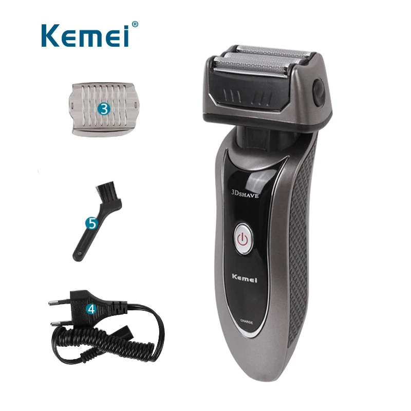 

KEMEI 9001 reciprocating rechargeable three blade electric beard shaver sideburns cutter hair razor for men face care EU plug
