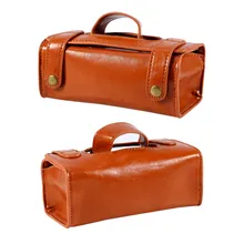 Коричневый PU кожаный мужской лезвие для бритвы туалетный мешок водонепроницаемый портативный мешок для бритья прочные инструменты для бритья сумка для хранения