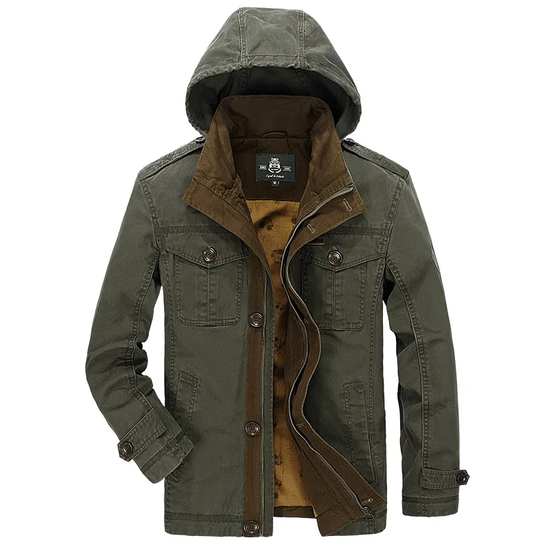 

AFS 2019 Jacket Men Causal Cotton Windbreaker Jackets Mens Military Outwear Flight Jacket Plus size 3XL Men's Trench Pocket Coat