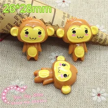 50 шт. 26*28 мм наполнитель обезьяна Смола Кабошон детский персонаж, принцесса волос Лук центр