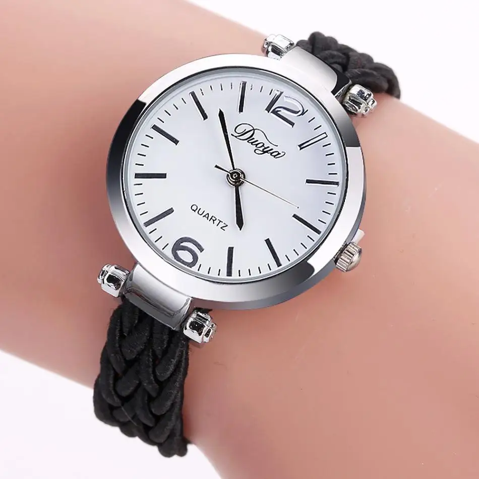 Лучшие продажи модные высококачественные модные дамские часы женские тонкие нейлоновые намотки Аналоговые кварцевые наручные часы