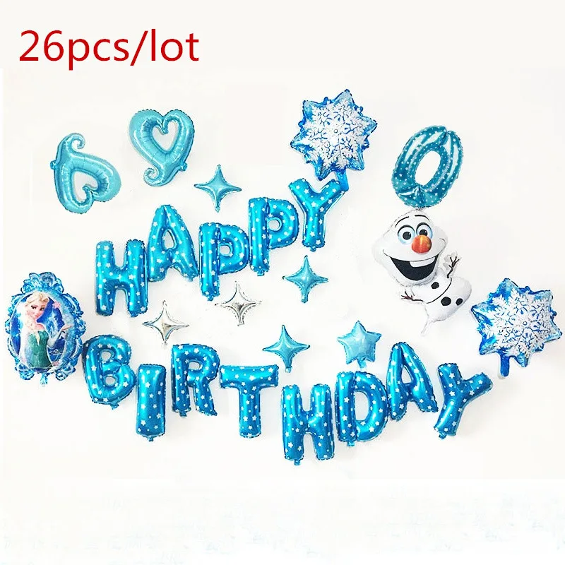 

26pcs/lot Disney Frozen Theme Set the balloons birthday party decorations kids baby shower Decorative supplies
