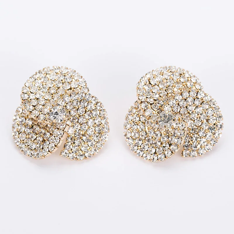 Женские серьги гвоздики с кристаллами золотистого цвета # E237|colorful stud earings|stud
