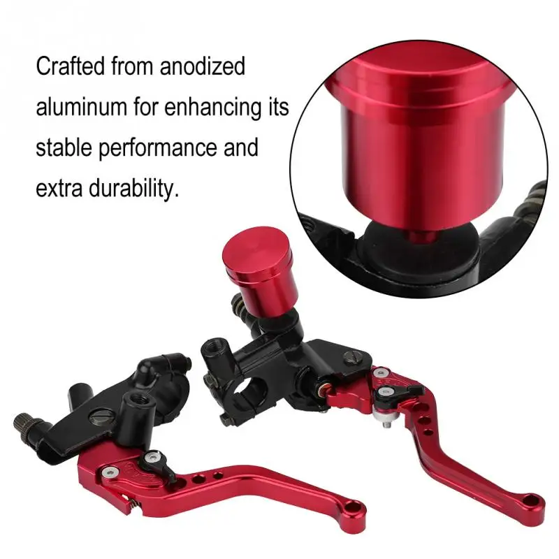 

1 Pair of 22mm Universal Adjustable Motorcycle Brake Clutch Levers Master Cylinder Reservoir Set For Honda Suzuki Aluminum Alloy