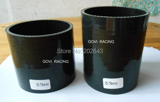 Sh010 Auto Nero Dritto Tubo Flessibile Del Silicone Con 76 Millimetri Di Trasporto Del Collo Per Auto Aria Filtro Di Aspirazione Del Silicone Accoppia