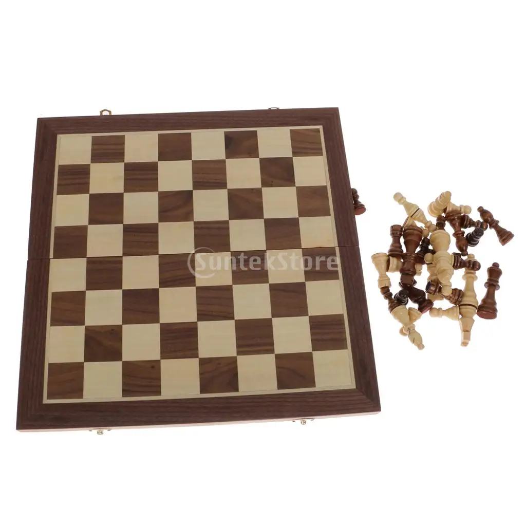 Портативный деревянный складной шахматный Шахматный набор штук игрушка детский подарок 39,5 см