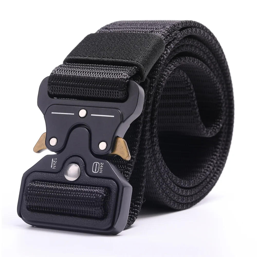 

Tactical Belt Military Style Webbing Riggers Web Gun Belt with Heavy-Duty Quick-Release Metal Buckle