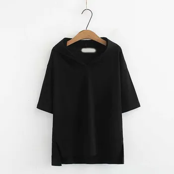 

Hot Sale Fashion Women Summer Hooded Sweatshirts Fashion Solid Plus Size Hoodies Short Sleeve Loose Sweatshirts