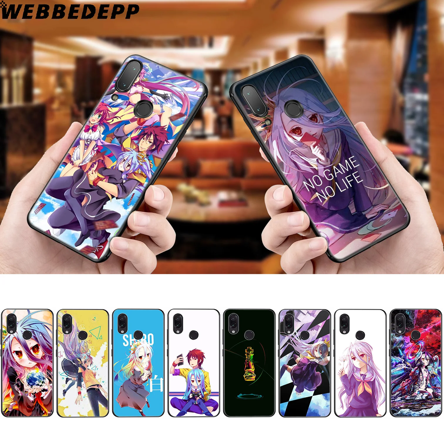 

WEBBEDEPP No game No life Anime Soft Case for Xiaomi Redmi K20 7A 4A 4X 5 5A 6 6A S2 Note 8 4 4X 5 6 5A 7 Pro Plus Prime