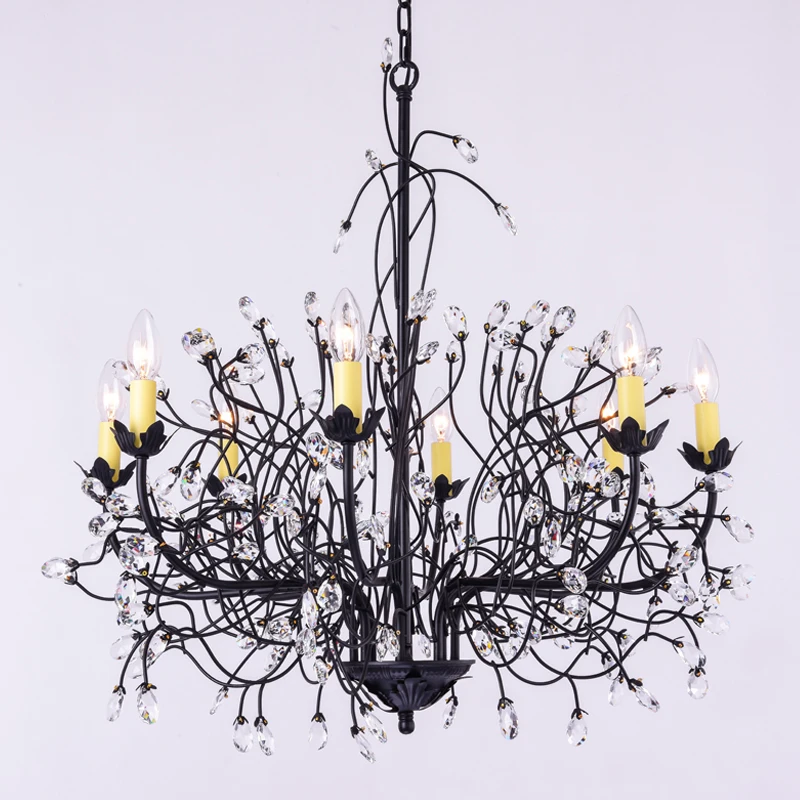 

New Original American country retro crystal droplight chandelier sitting room restaurant tree branch beauty pendant lamp