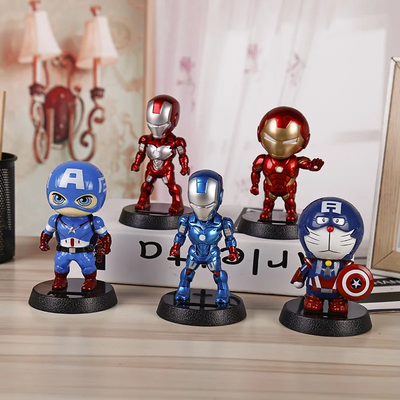 

Cute Solar Powered Dancing Figures Marvel Batman Treeman One Piece Swinging Bobble Dancer Solar Toys Ironman Car Decoration Gift