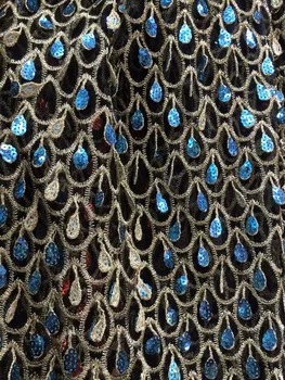 

J-11291 best quality African Tulle French fabric Embroidered Net mesh lace fabric wtih sequins