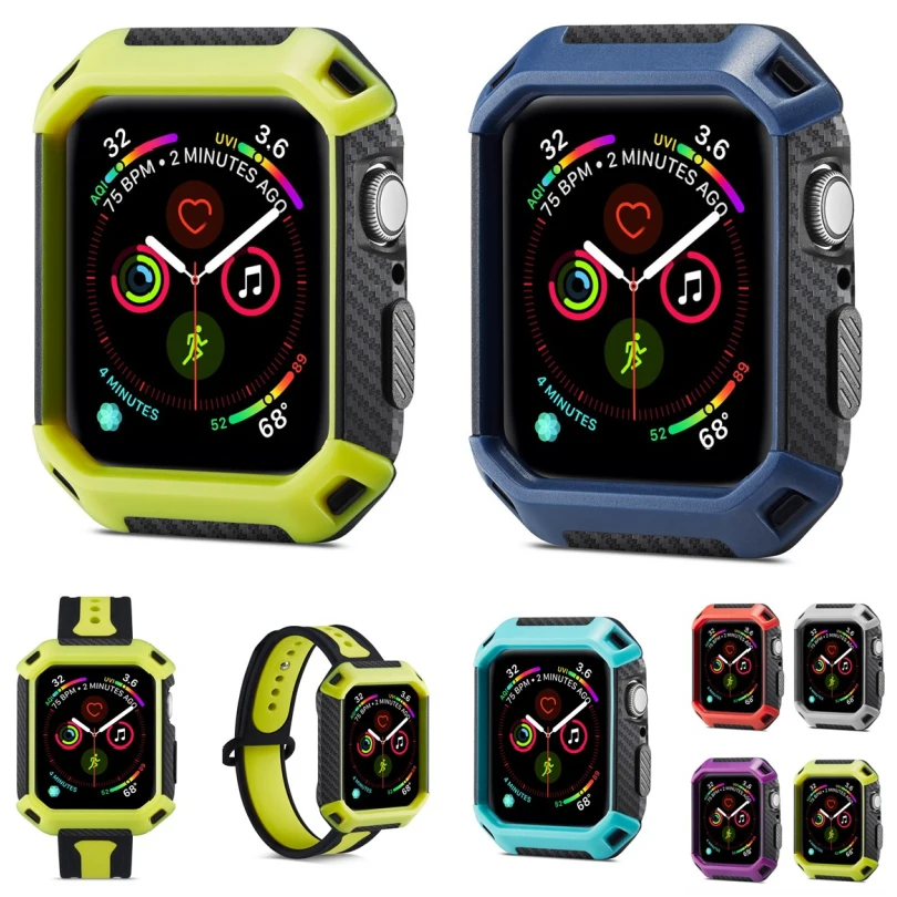 

For iWatch 4 Armor Case for Apple Watch Bands 4 40MM 44MM Frame Protective Soft Silicone TPU + PC Hard Bumper Cover Accessorie