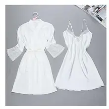 Брендовый сексуальный женский халат и платье наборы комбинезон для ванной+ Мини Ночное платье из двух частей пижамы Женский комплект сна искусственный sil