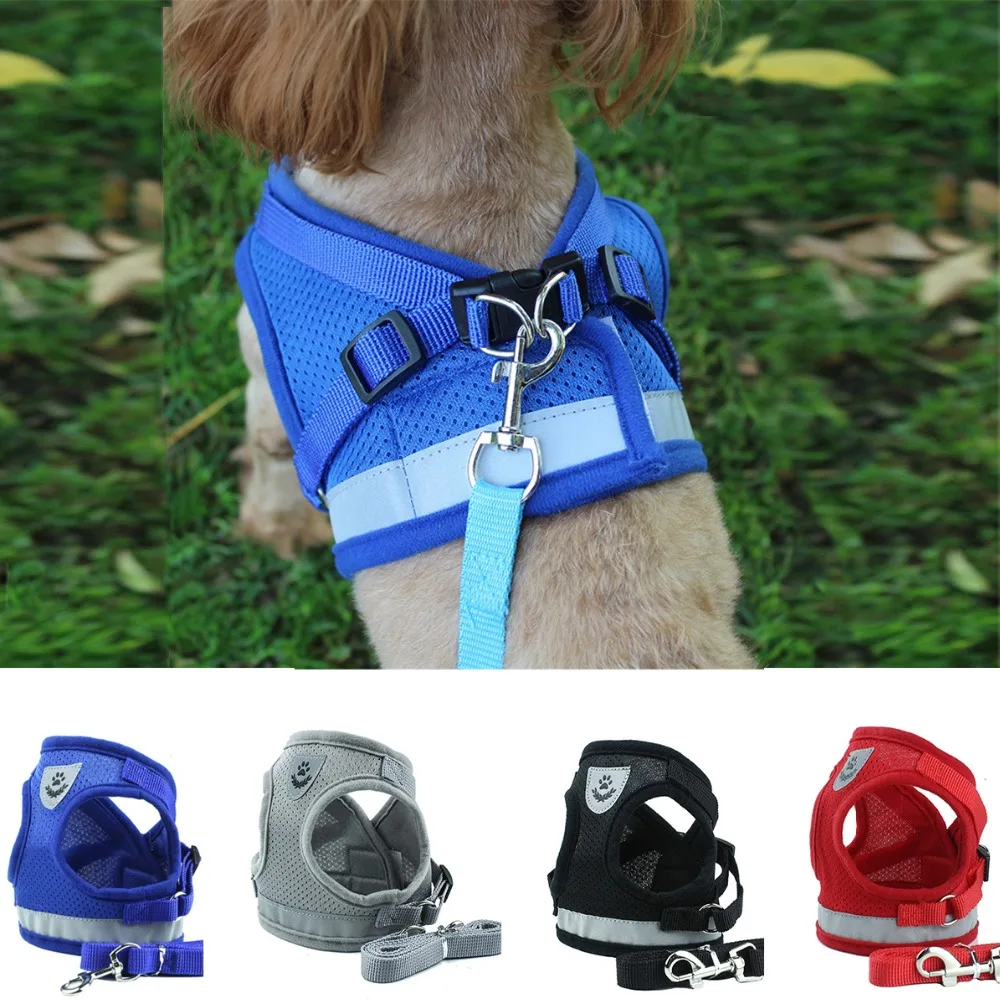 Reflective Dog Pet Harness Collar Chihuahua Pug Small Medium Dogs