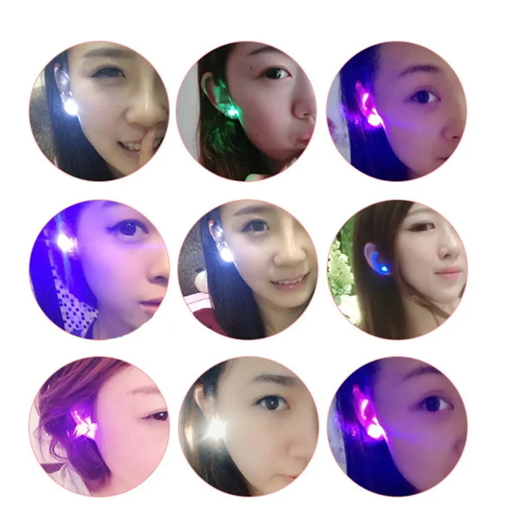 

Fashionable LED Luminous Stud Earrings Dance Party Accessories Light Up LED Bling Ear Studs Earring 2019 Hot sales