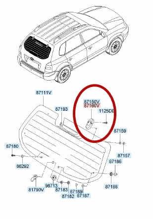 Петли в сборе задние ворота стекло для 2005 2009 Tucson 871502E001 871602E001|Крышки и детали