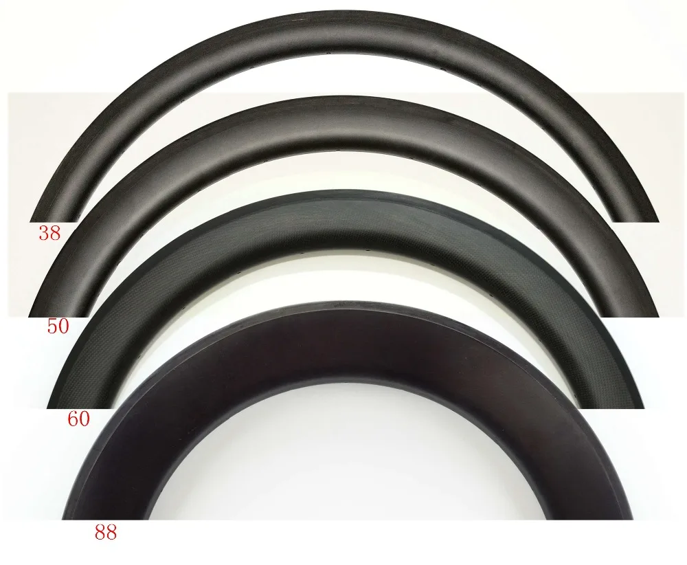 

700C 30/38/45/50/60/88mm depth 25mm Width full Carbon bike rims Clincher/Tubular Road bike single Rim 3k/UD matte finish